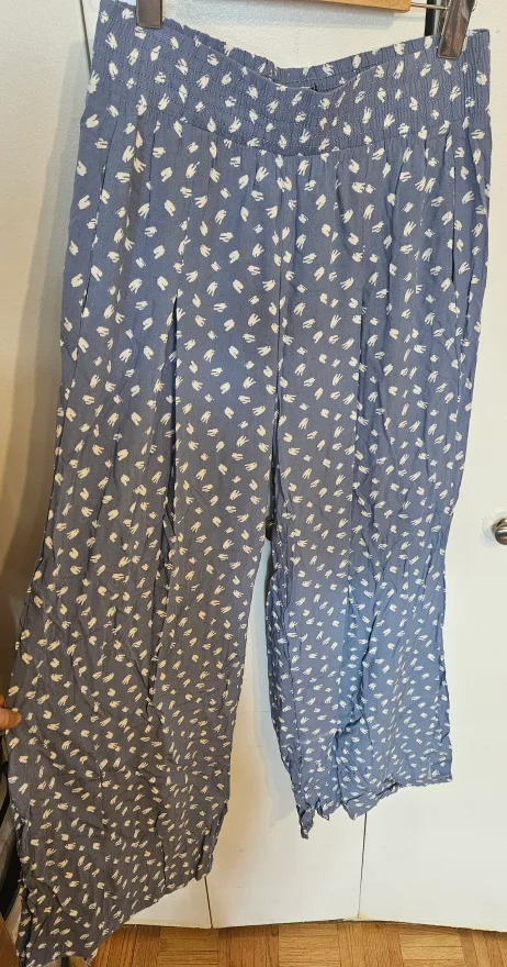 Blue Patterned Wide Leg Pants image indicator(2)