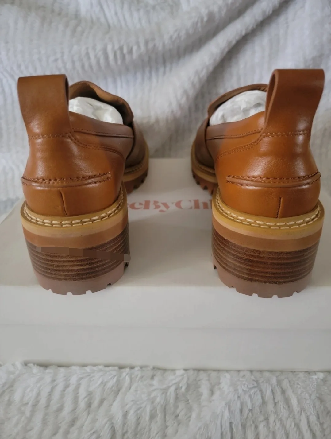 NEW See by Chloé Tan Wilow Heeled Loafers image indicator(4)