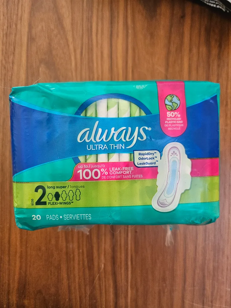 Always Ultra Thin Pads, Size 2, 20 Count thumbnail
