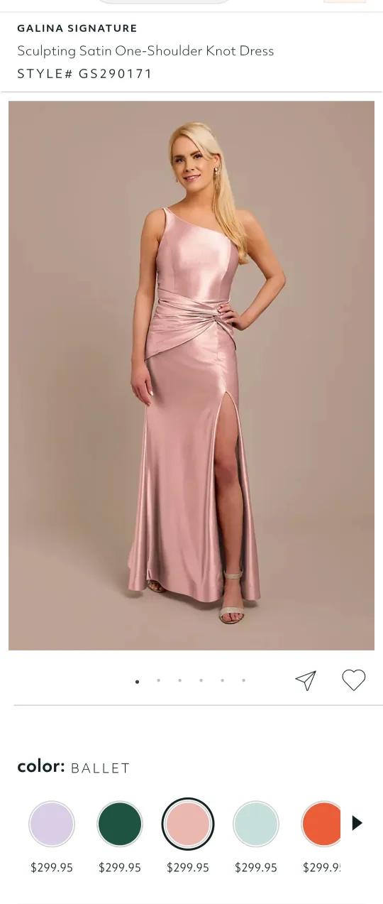 Satin pink dress thumbnail