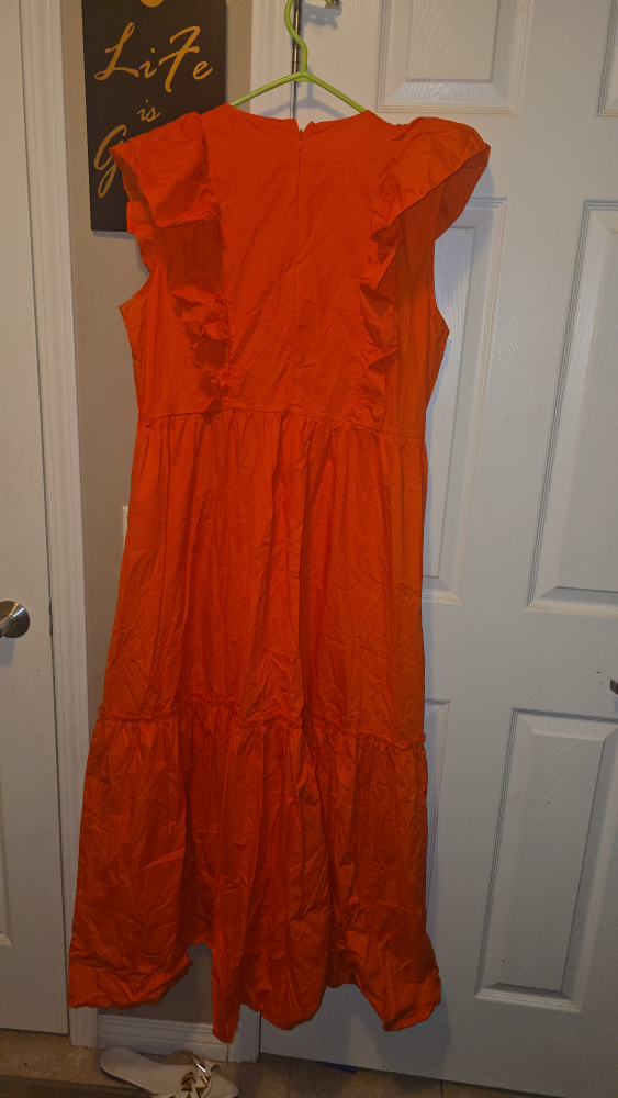 Orange Ruffle Sleeved Dress - photo 3