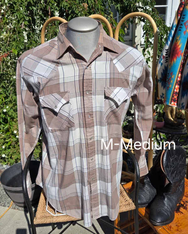 Vintage Ely Plains Western Plaid Shirt - Men's Size Medium thumbnail