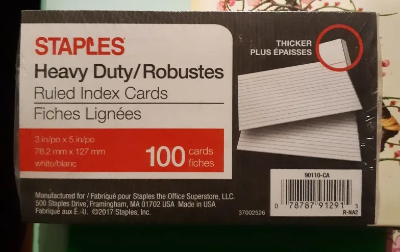 Staples Heavy Duty Ruled Index Cards - New thumbnail
