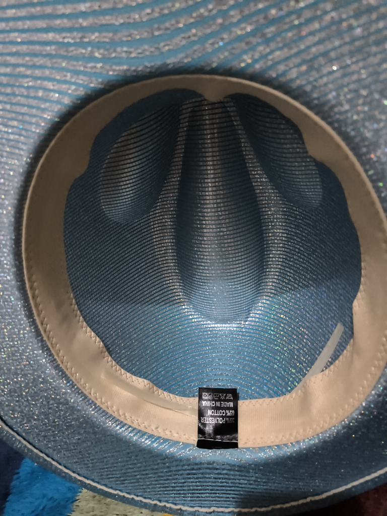 Blue Fedora Hat - 60% Cotton, 40% Polyester - photo 3