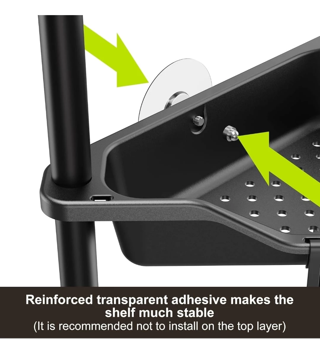 Black 5-Tier Corner Bathroom Shelf - photo 4
