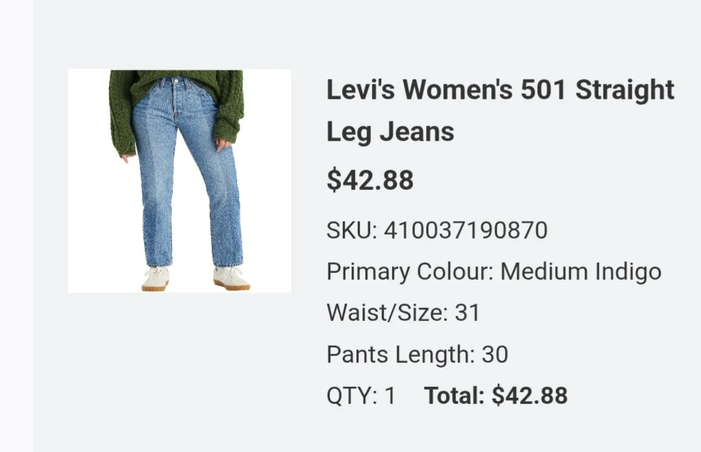 Levi's Women's 501 Straight Leg Jeans - Size 31 thumbnail