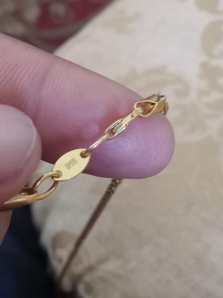 Gold-tone Cross Pendant3.49grams Necklace10.75grams image indicator(8)