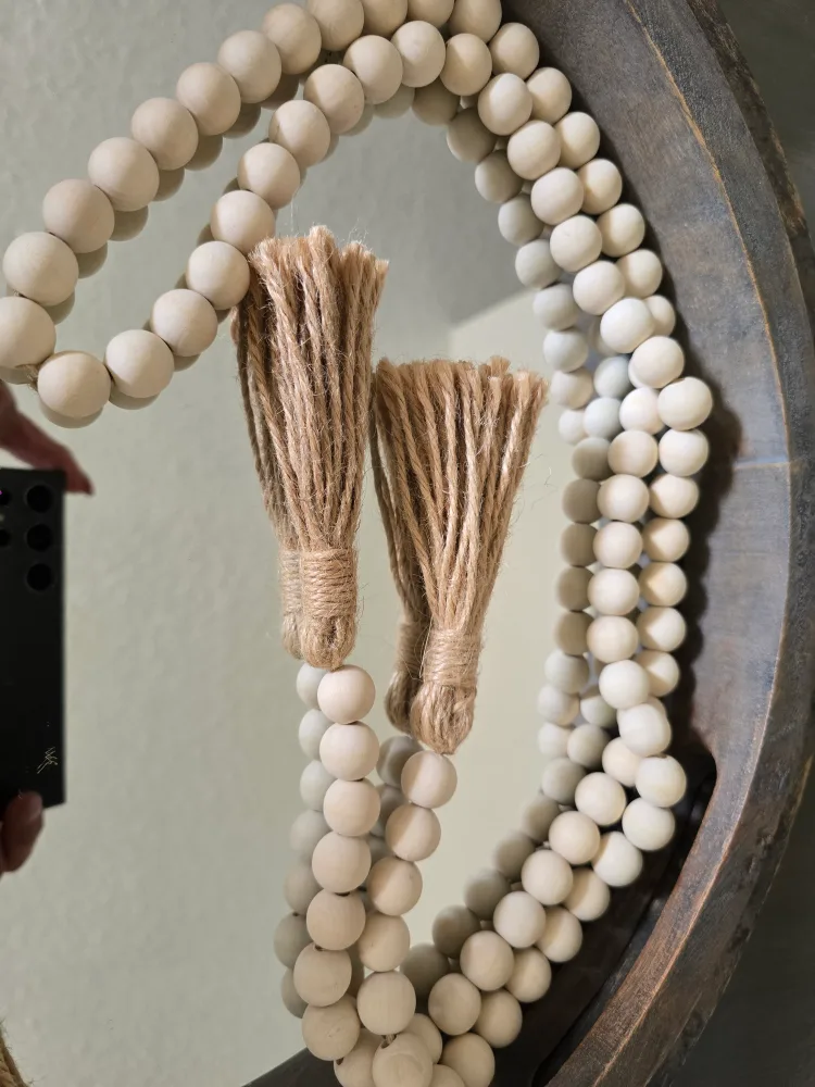 Wood Bead Garland with Tassels thumbnail