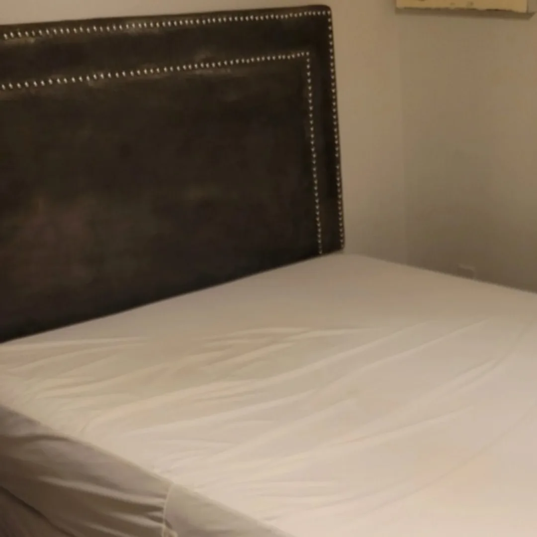 Grey Headboard with silver nailhead thumbnail