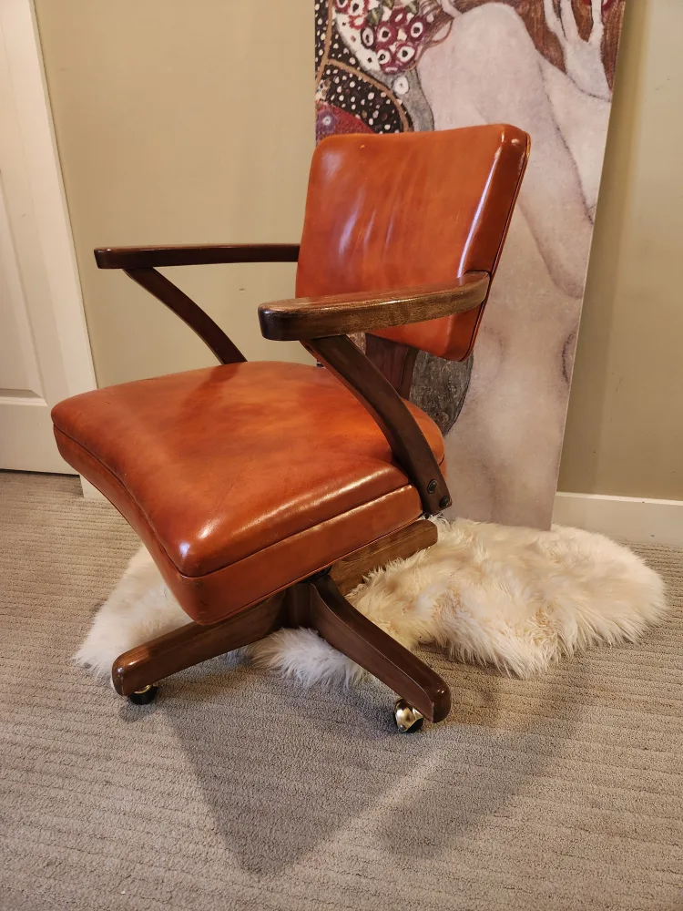 ORANGE MID CENTURY MODERN adjustable  Office Chair thumbnail