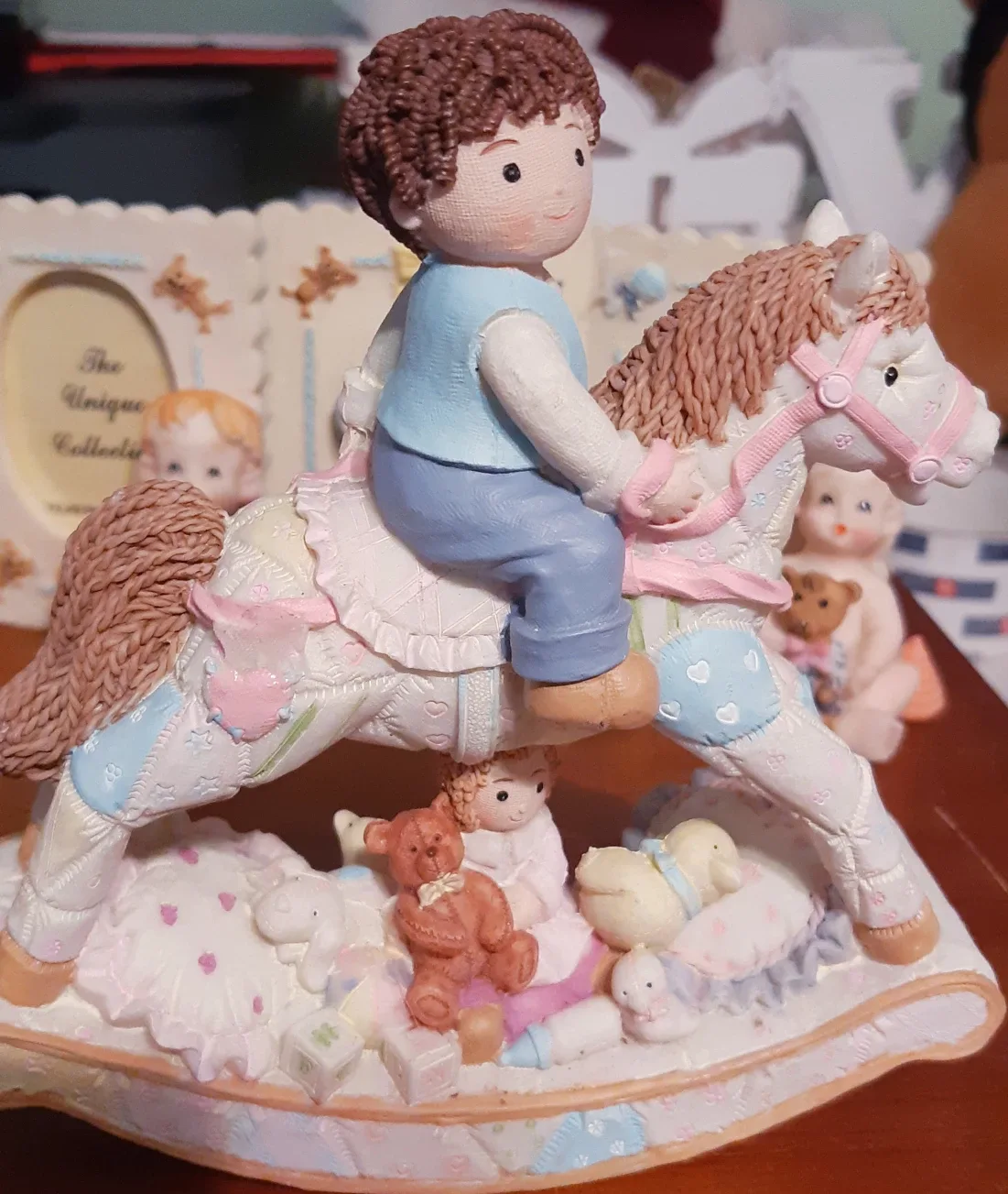 Collectible Boy on Rocking Horse Figurine thumbnail