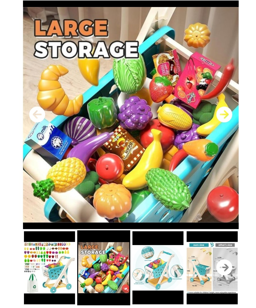 JOVOW 98PCS Kids Shopping Cart Play Set - photo 2