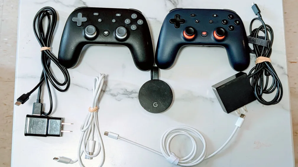 Stadia with Chromecast Ultra Two Controllers and All Accessories thumbnail