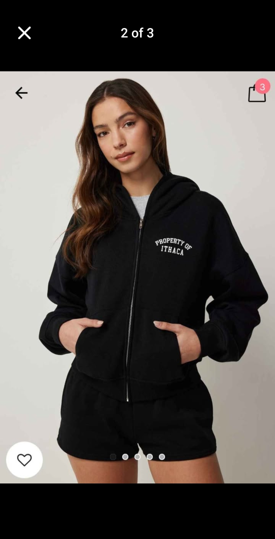 Ardene Black Zip-Up Hoodie - - photo 2