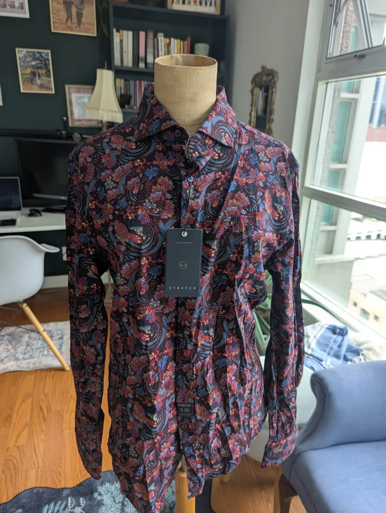 Perry Ellis Flower Stretch Shirt thumbnail