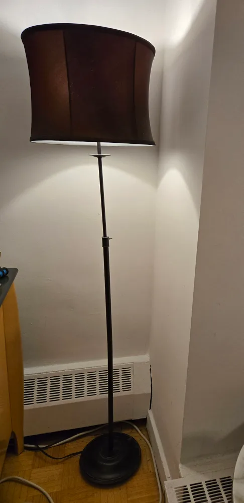 Floor Lamp with Burgundy/Maroon Shade thumbnail
