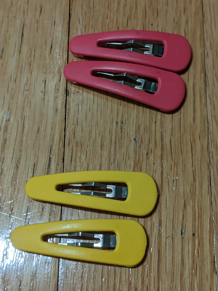 Hair Clips - Pink and Yellow thumbnail