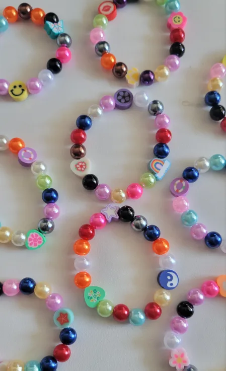 Bulk Hand-made Bead Bracelets Party Favors or Gifts image indicator(2)