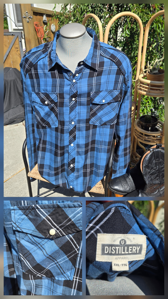 Distillery Apparel Plaid Western Shirt Men’s  2XL - photo 2