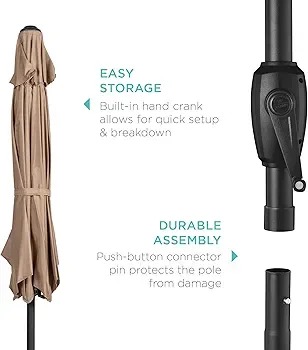 7.5 Ft Patio Umbrella - Burgundy image indicator(9)