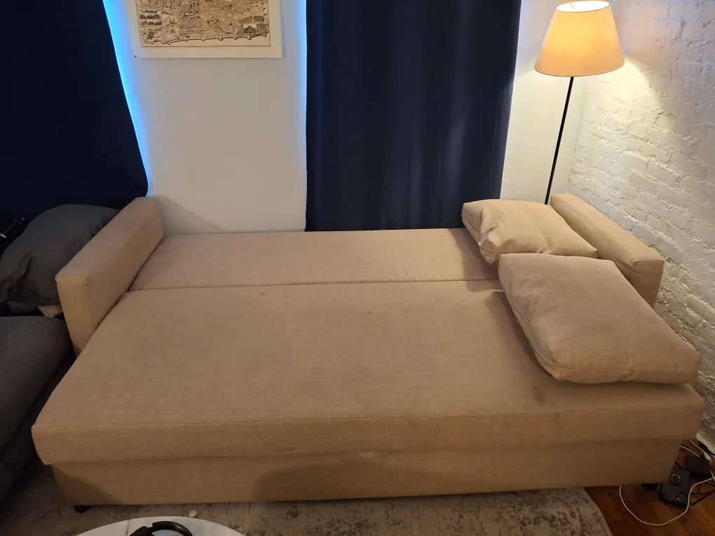 Beige IKEA FRIHETEN Sofa Bed w cont.Converts to Full Size thumbnail
