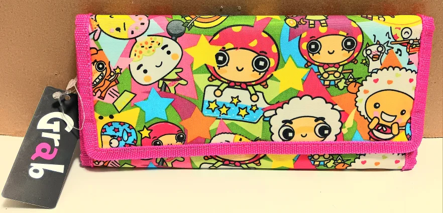 👝Grab Trifold Wallet - Pink & Colourful👝 thumbnail