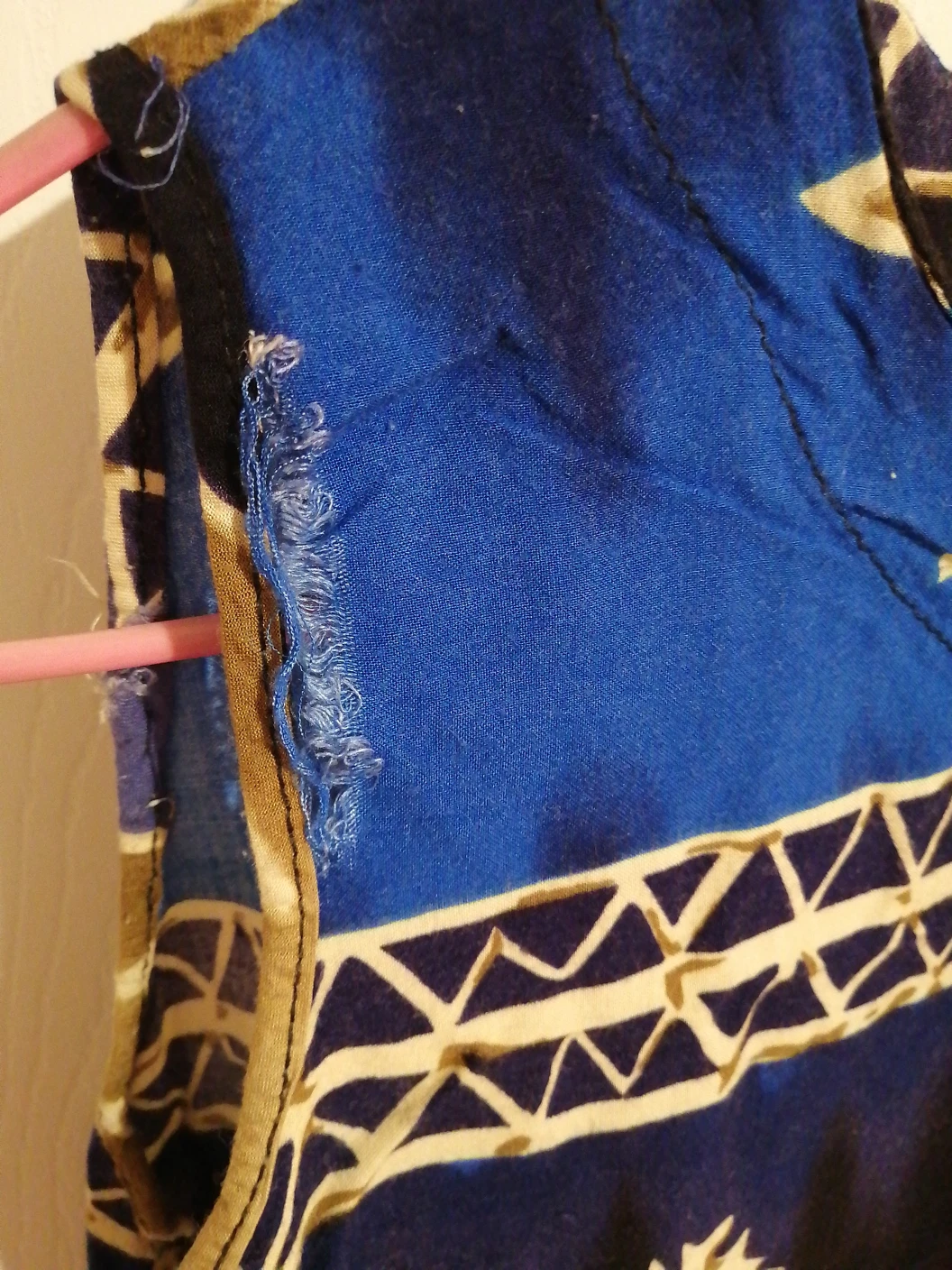 Blue Patterned Sleeveless Dress - photo 2