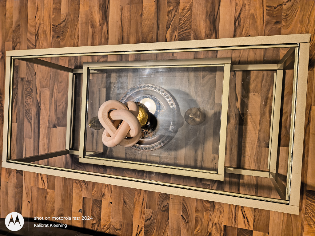 Gold Metal and Glass Coffee Table - photo 3