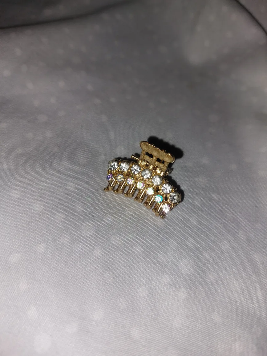 Gold Rhinestone Hair Claw Clip thumbnail