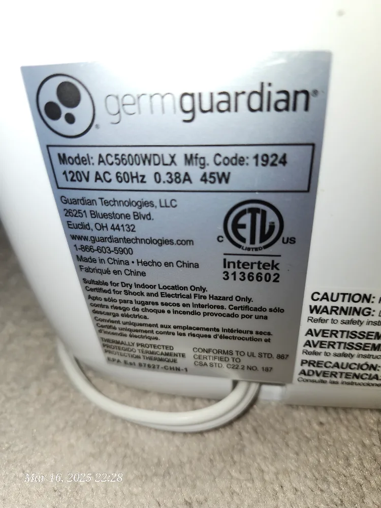 GermGuardian Air Purifier - Filters 151 sq ft image indicator(6)