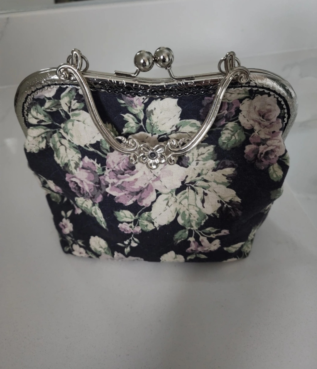 Floral Kisslock Frame Bag