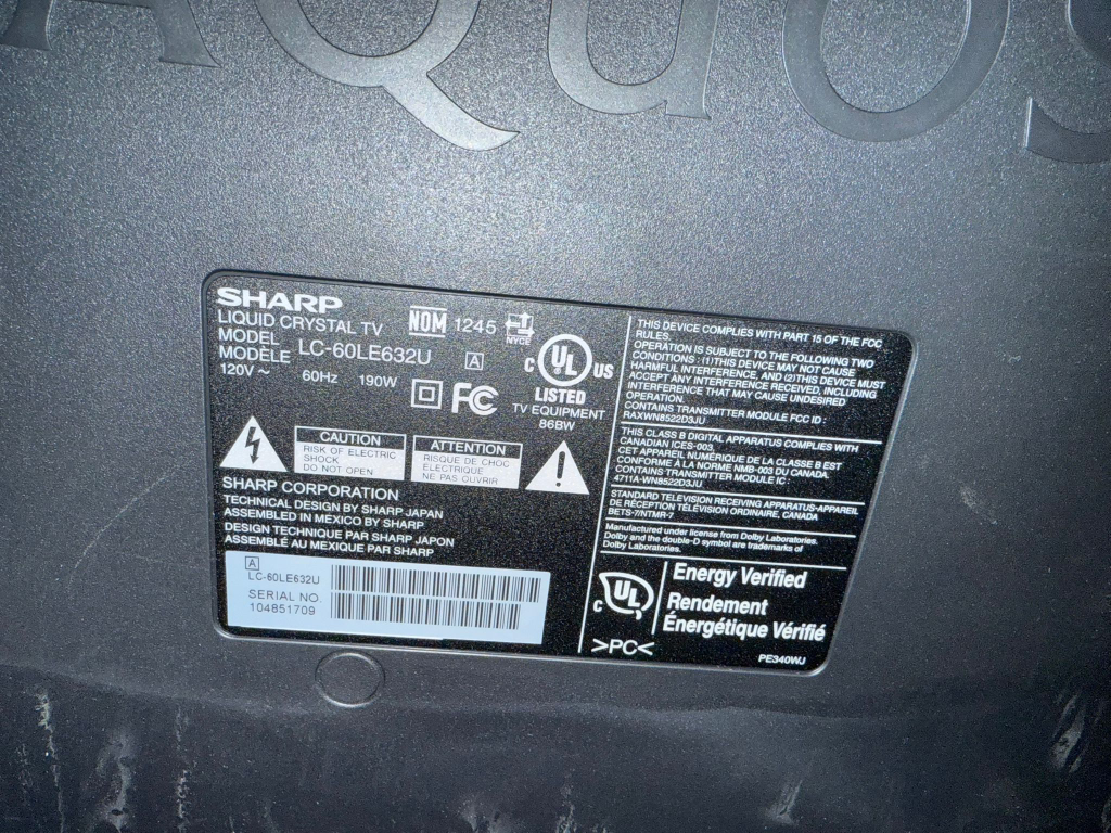 Sharp AQUOS Tv - photo 2