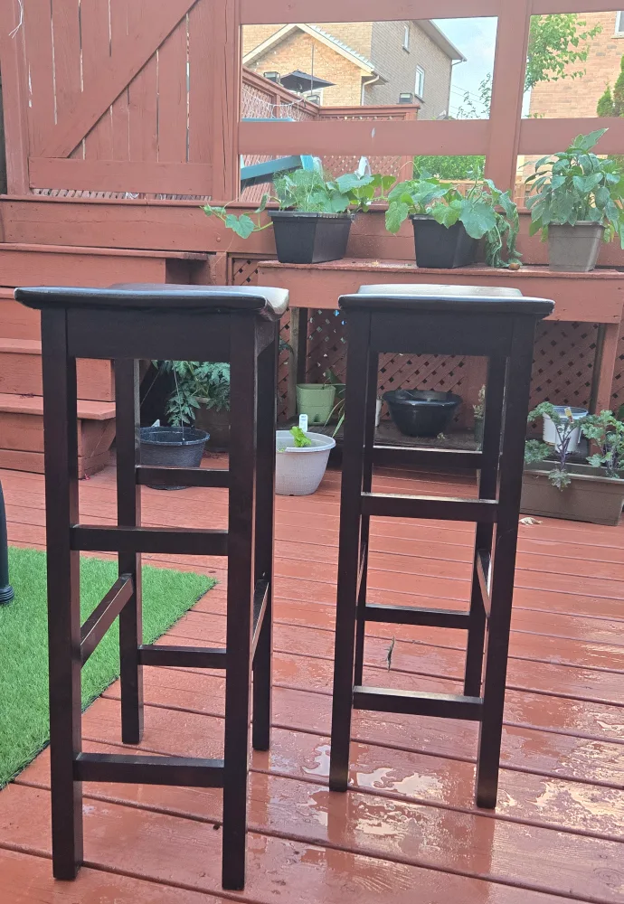 Pair of Dark Brown Bar Stools image indicator(2)