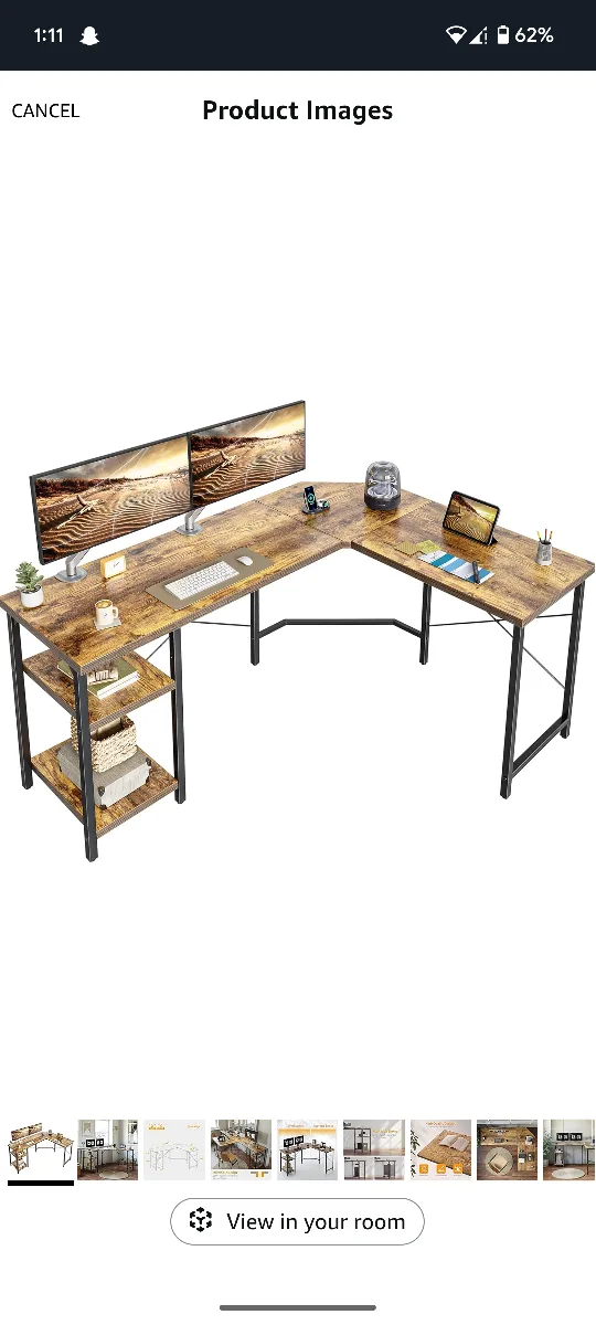 Cubicubi L-Shaped Desk with Shelves thumbnail