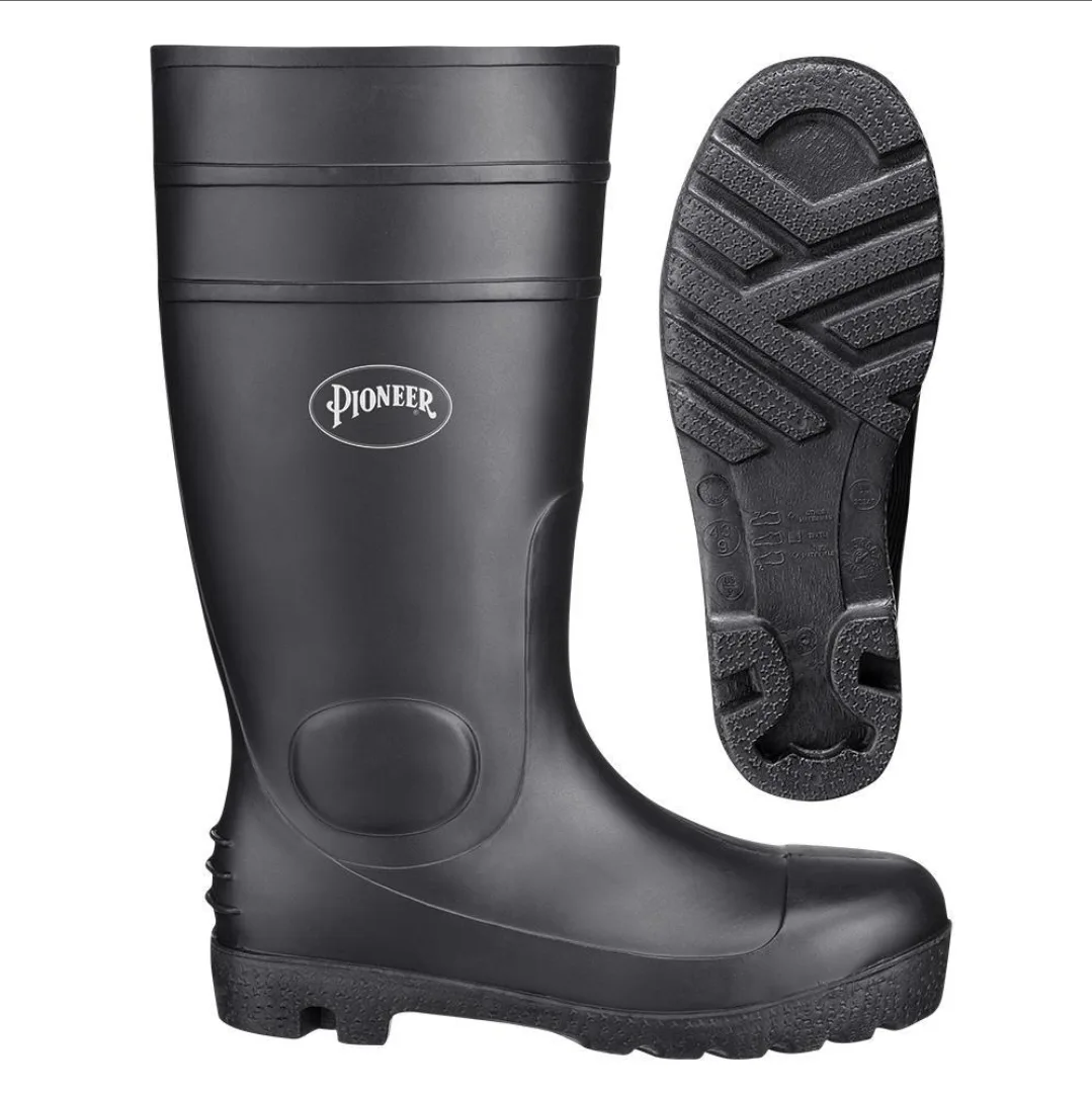 Pioneer Plain Toe Work Boots Unisex– Size 10 | Heavy-Duty PVC thumbnail
