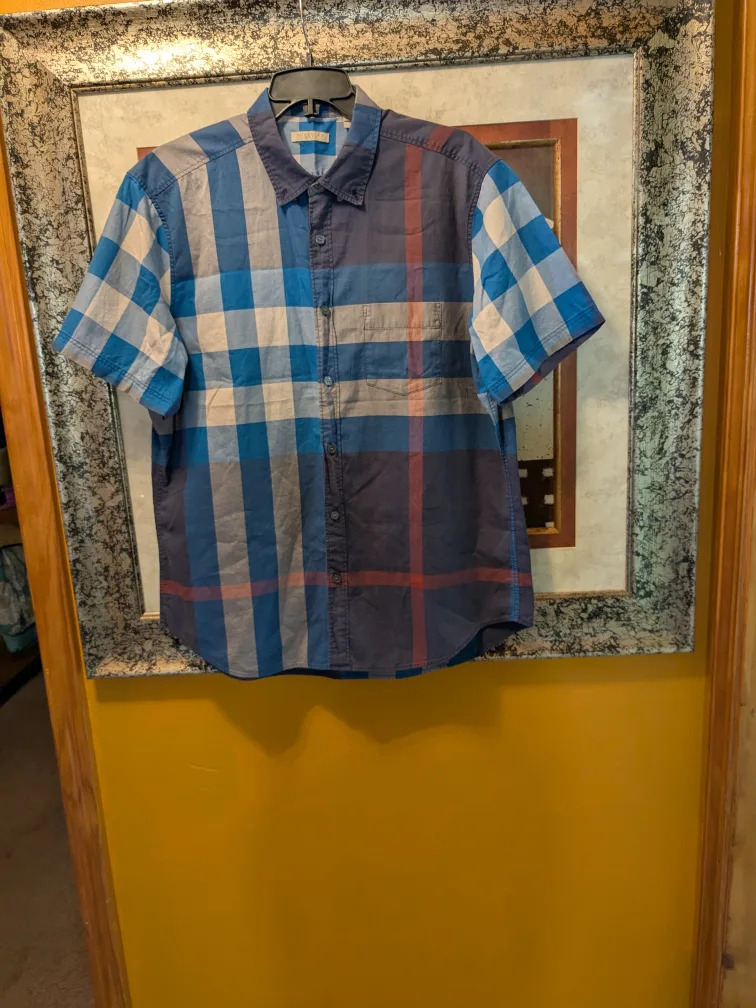 Burberry Stylish Men's Mixed Plaid Button-Up thumbnail