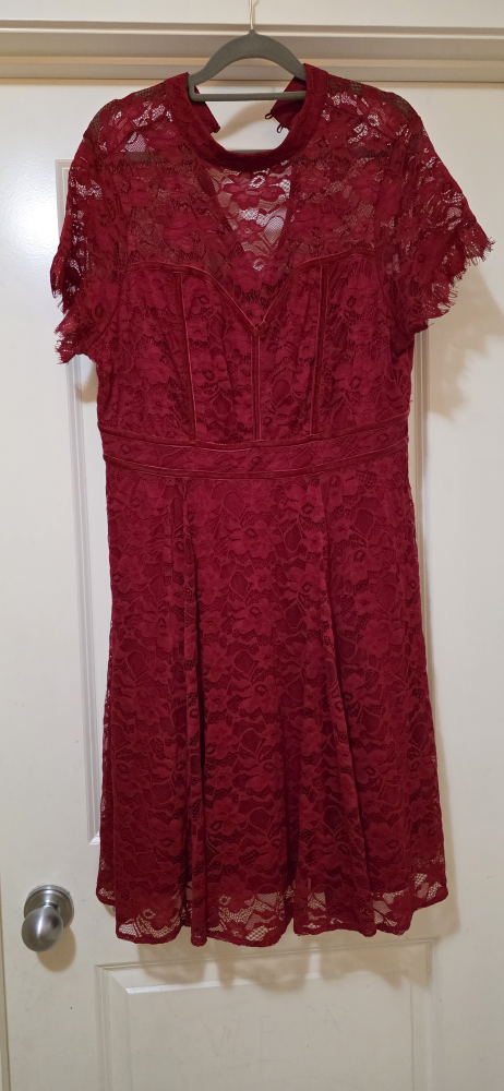 Torrid Red Lace Dress - Size 12