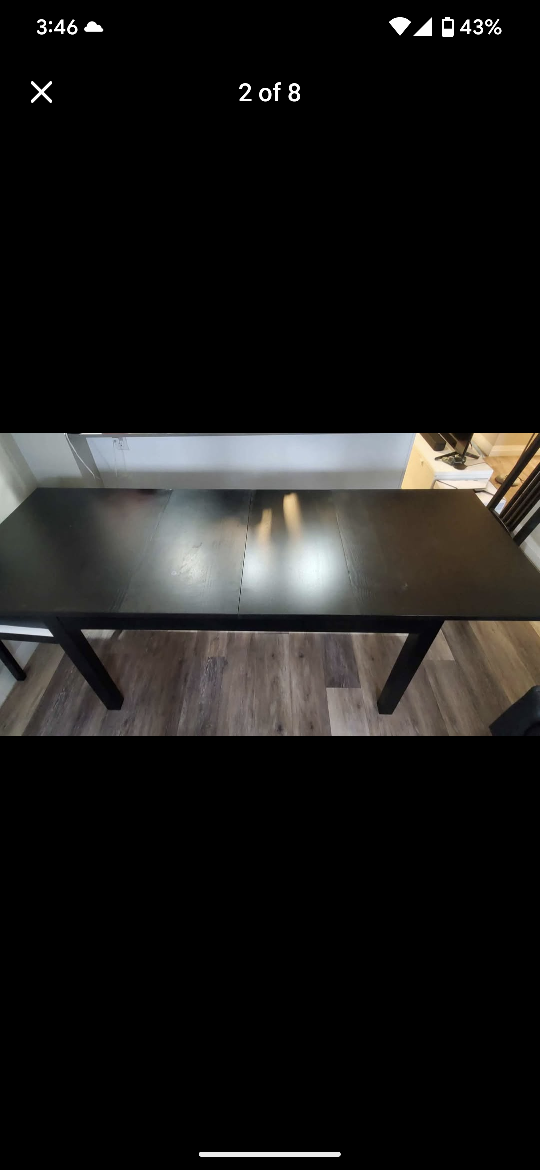 Dining Table and 4 Chairs - Black - photo 2