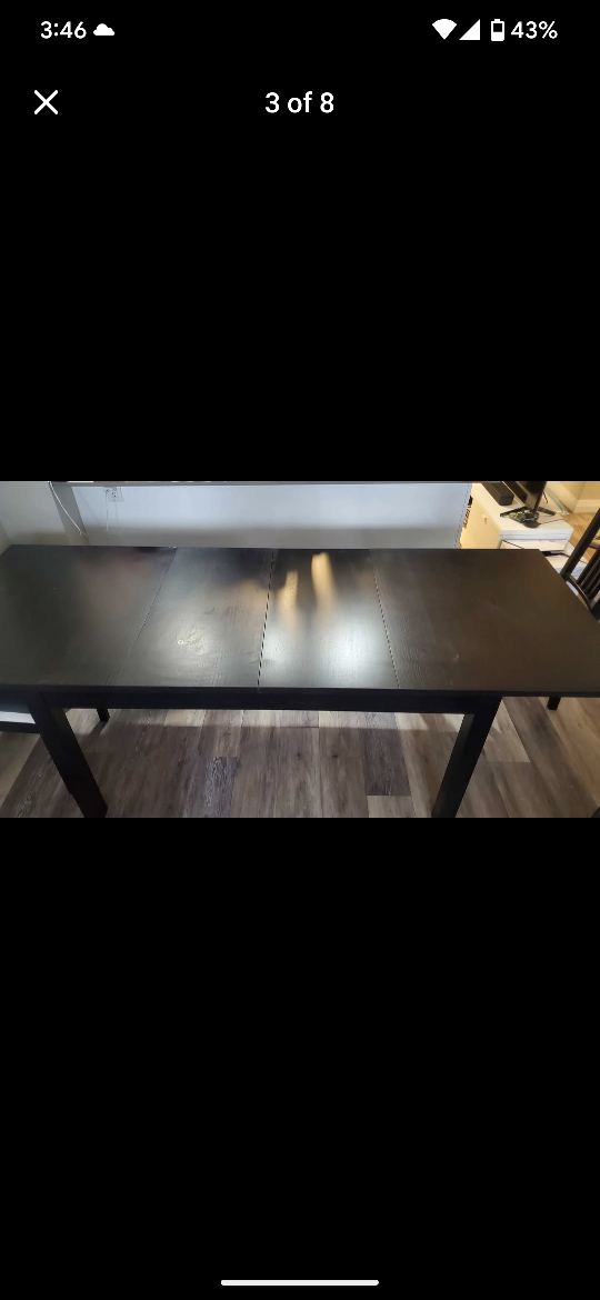 Dining Table and 4 Chairs - Black - photo 3
