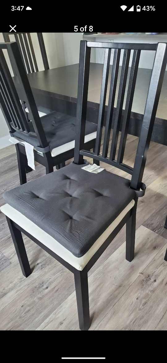 Dining Table and 4 Chairs - Black - photo 5