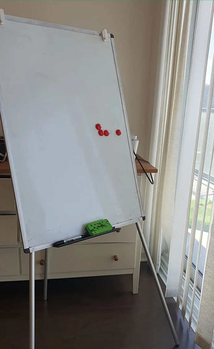 Whiteboard with stand, marker and eraser thumbnail