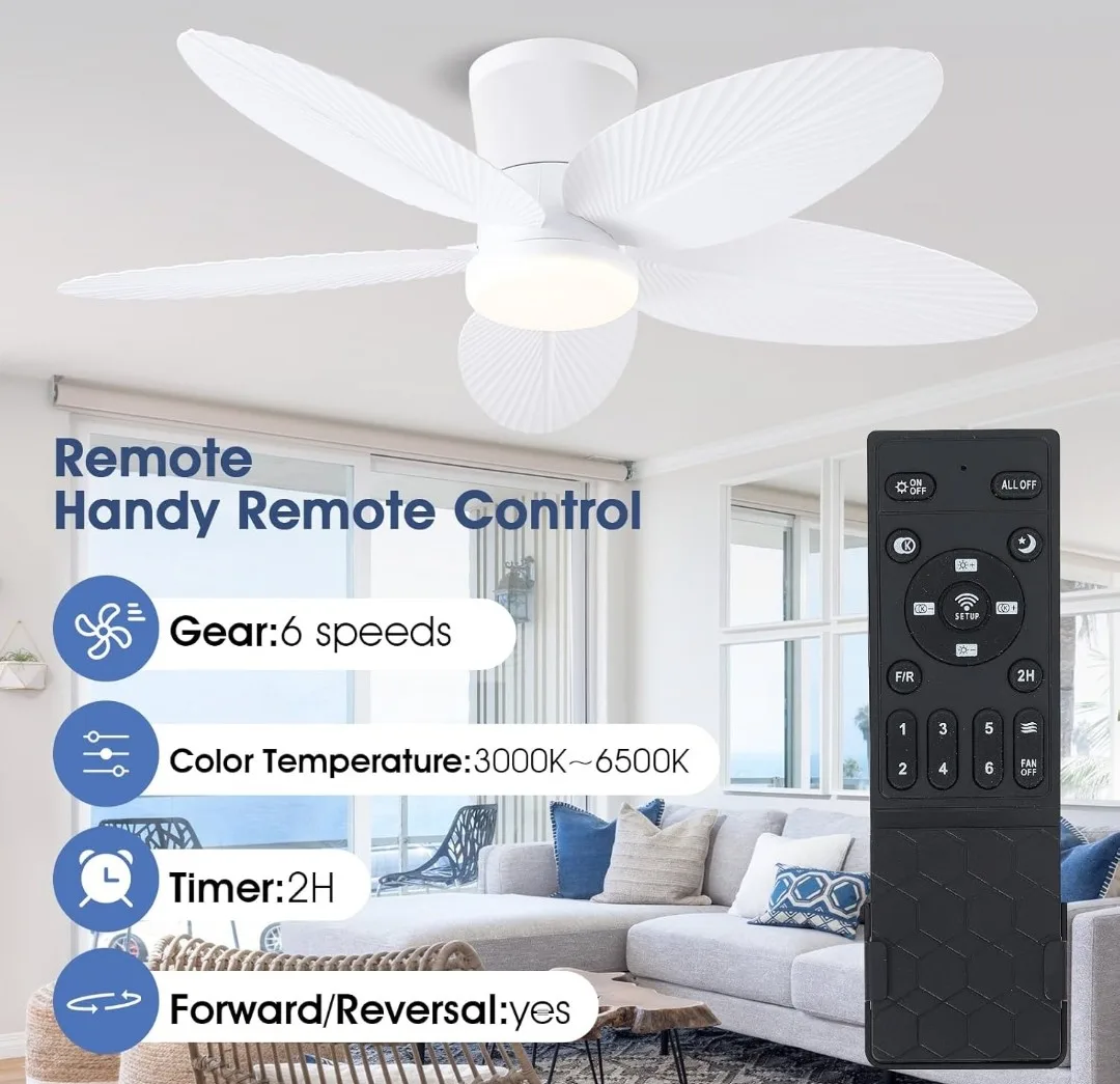 42 inch Ceiling Fan Light with Remote - White image indicator(5)