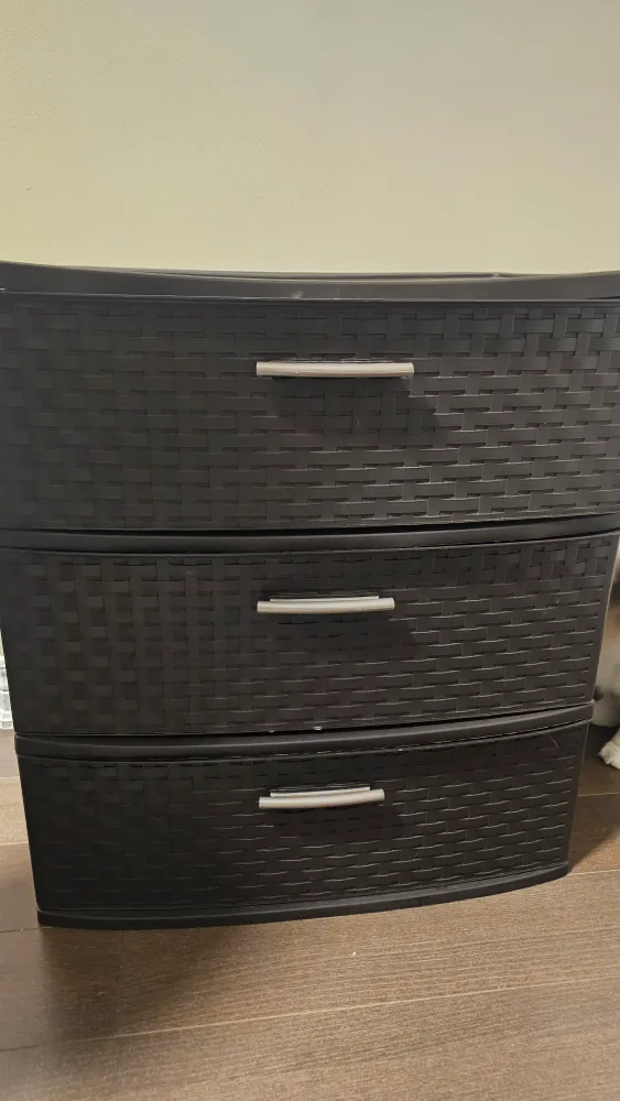 3-Drawer Wicker Style Plastic Storage Unit thumbnail