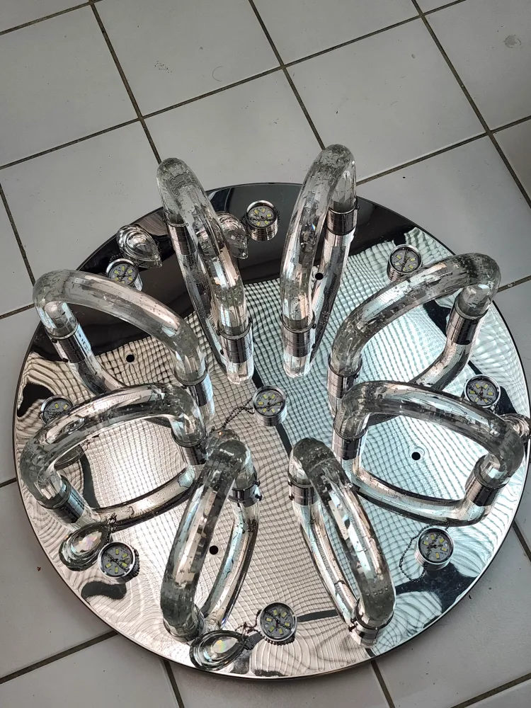 Chandelier, Modern  LED Chrome & Glass LED Ceiling Light image indicator(2)