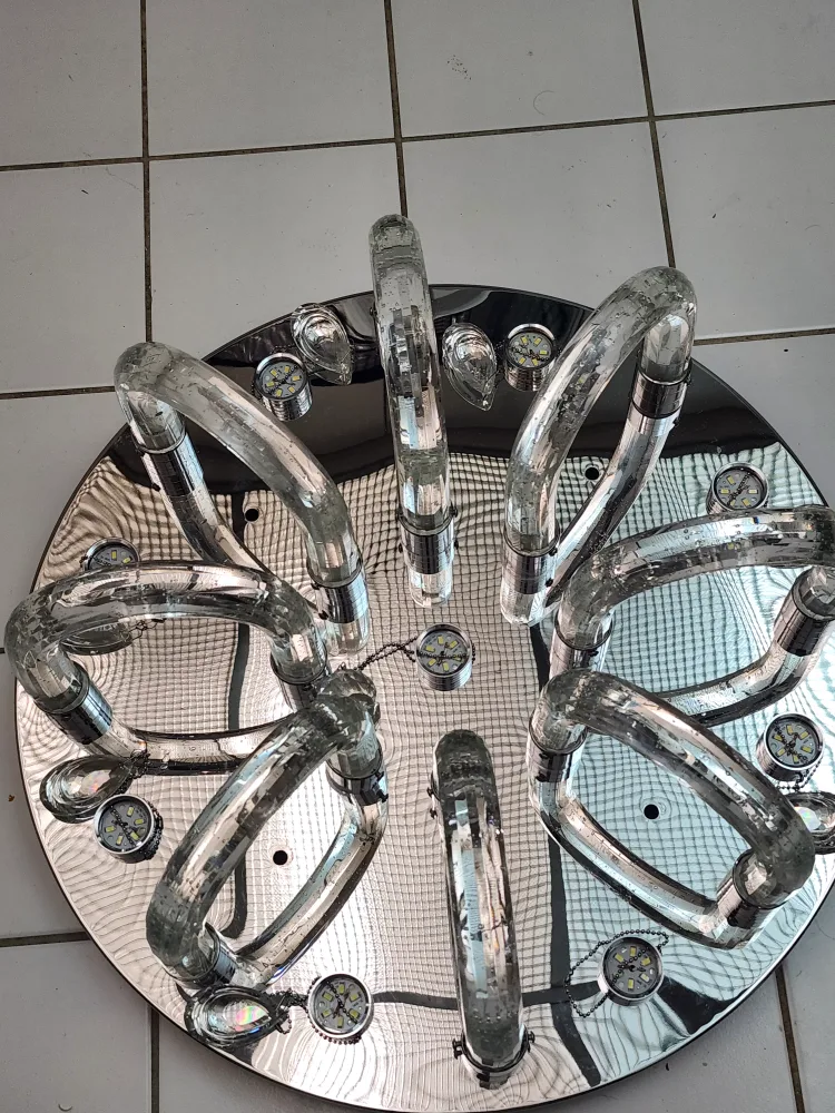 Chandelier, Modern  LED Chrome & Glass LED Ceiling Light image indicator(3)