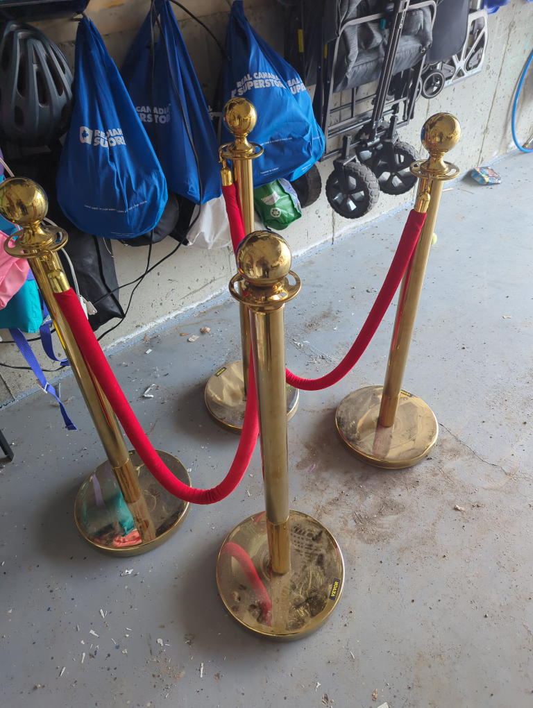 Gold Stanchions with Red Ropes - photo 2