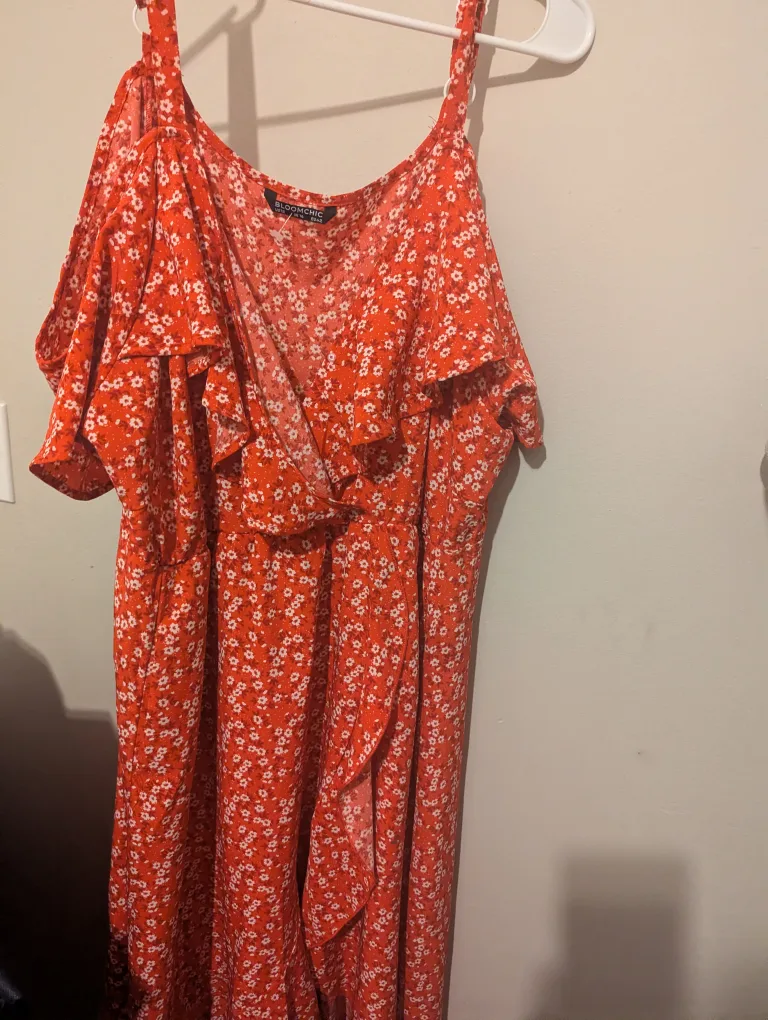 BloomChic Orange Floral Dress image indicator(2)