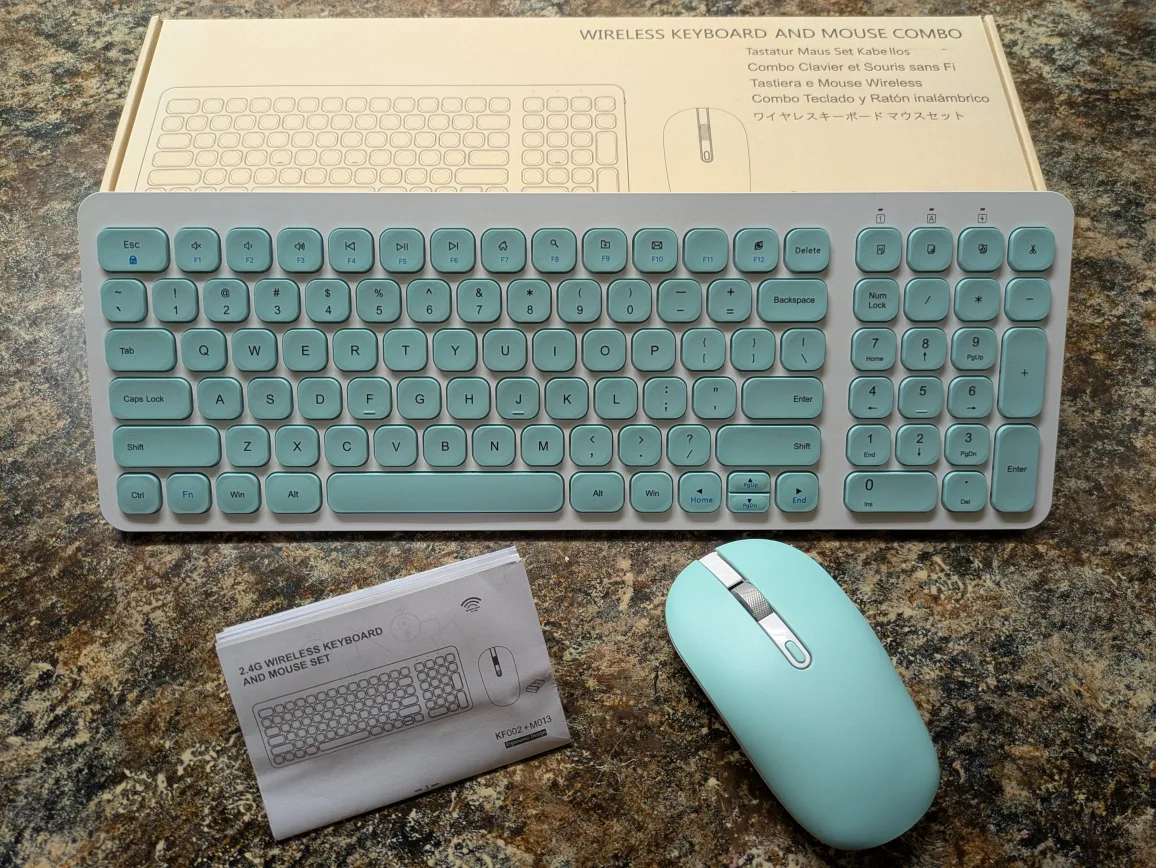 Wireless Keyboard and Mouse Combo - Mint Green thumbnail