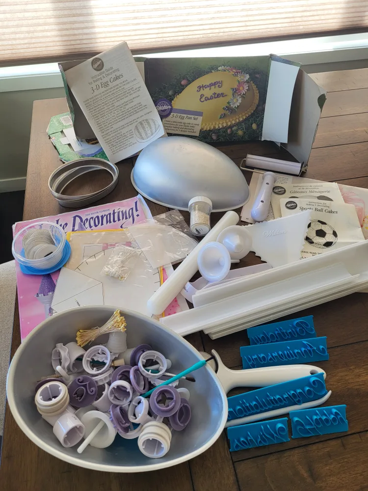 Wilton 3-D Egg Cake Pan Set & Decorating Tools thumbnail