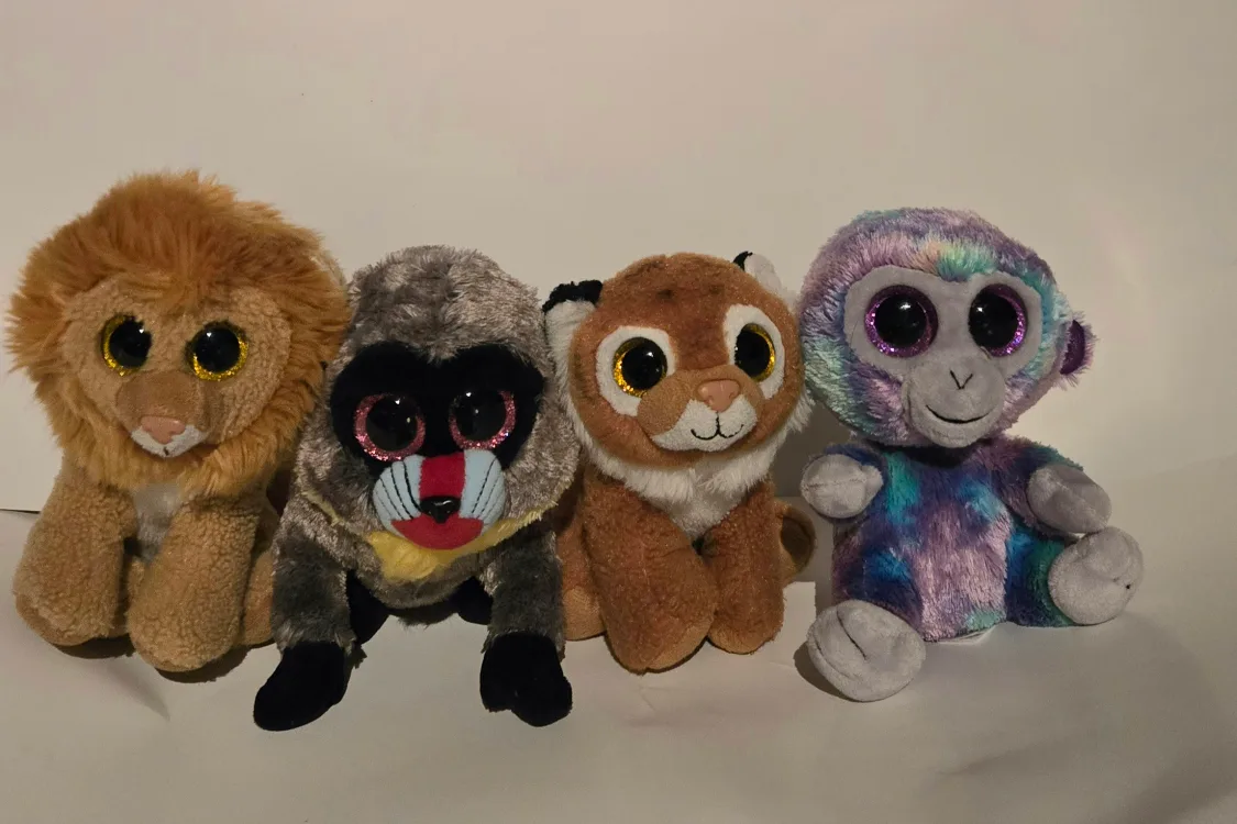 Ty Beanie Boos - Lion, Monkey, Tiger, Mandrill thumbnail